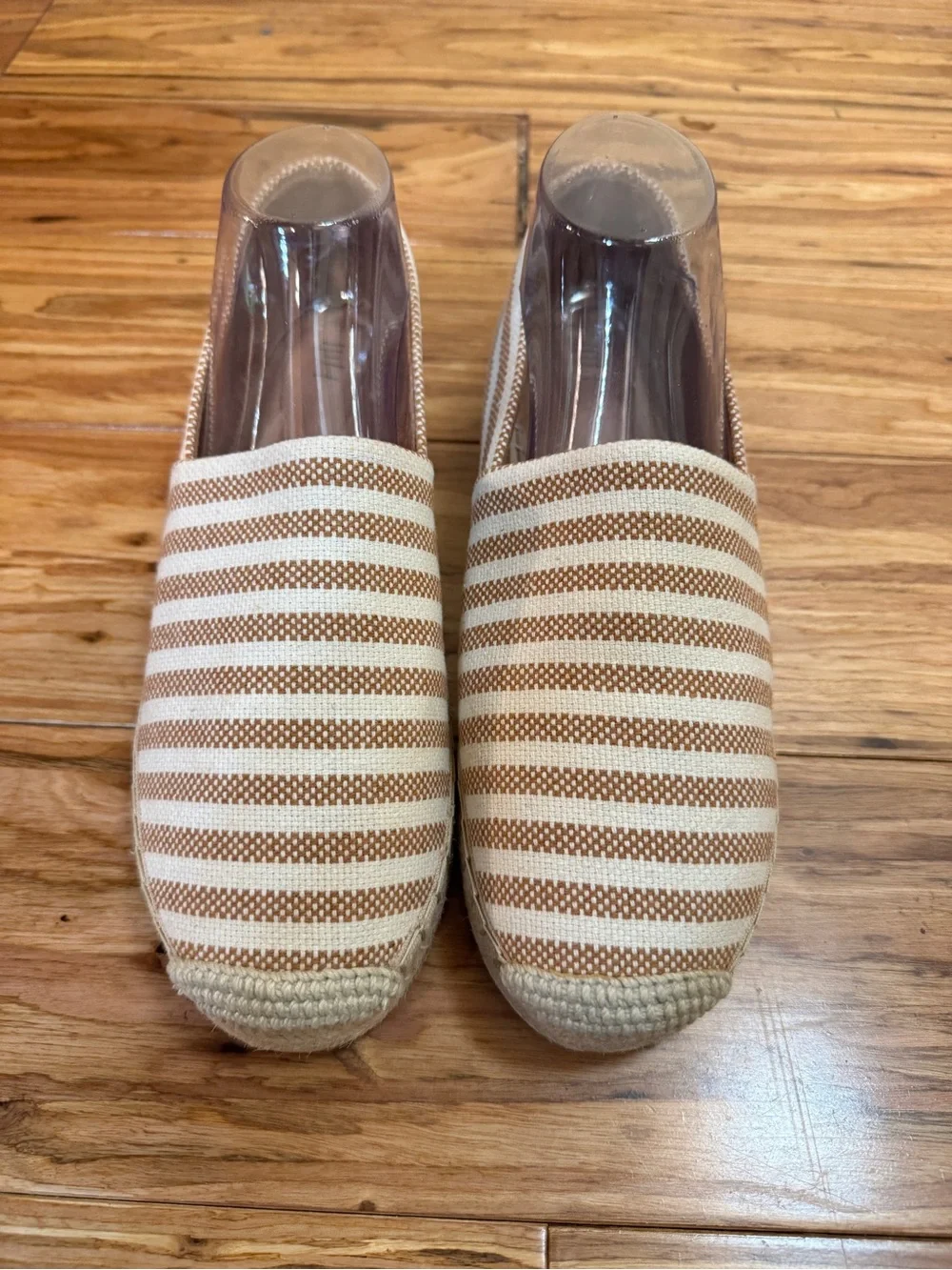 J.‎ Jill Women's Espadrille Flats Size 11 Tan Stripe Canvas NWOT